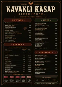 Classic Steakhouse menu template preview
