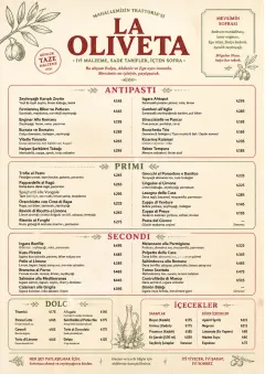 Trattoria Evening menu template preview