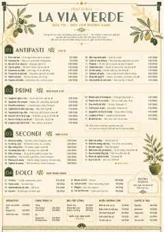 Trattoria Evening menu template preview