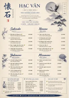 Kaiseki Evening menu template preview