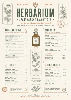 Botanical Apothecary menu template preview