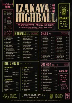 Izakaya Highball menu template preview