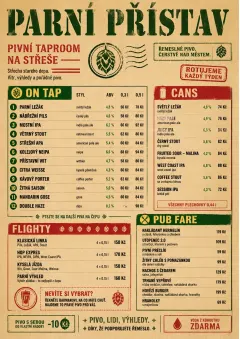 Craft Brewery Taproom menu template preview