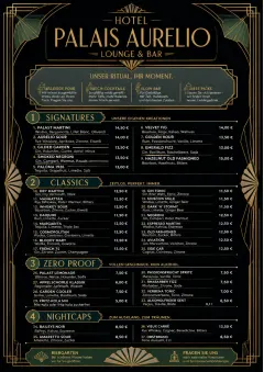 Art Deco Lounge menu template preview