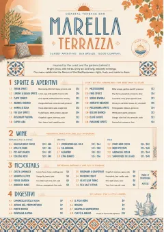 Mediterranean Terrace menu template preview