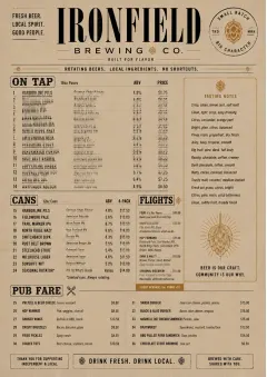Craft Brewery Taproom menu template preview