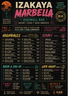 Izakaya Highball menu template preview