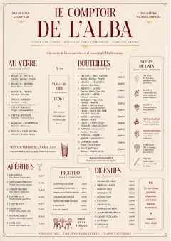 Parisian Zinc Wine Bar menu template preview
