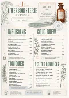 Botanical Apothecary menu template preview