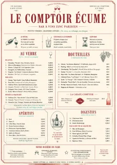 Parisian Zinc Wine Bar menu template preview