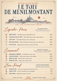 Boutique Pour Card menu template preview