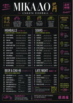 Izakaya Highball menu template preview