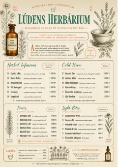 Botanical Apothecary menu template preview