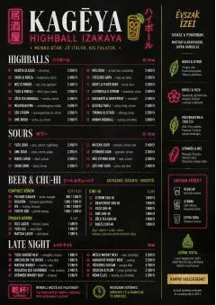Izakaya Highball menu template preview