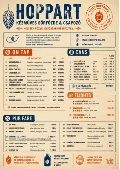 Craft Brewery Taproom menu template preview