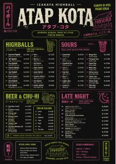 Izakaya Highball menu template preview
