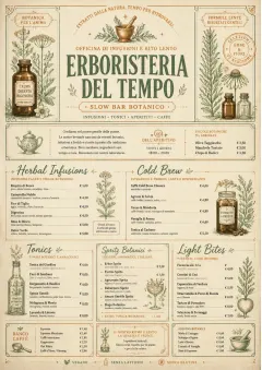 Botanical Apothecary menu template preview