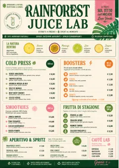Rainforest Juice Lab menu template preview