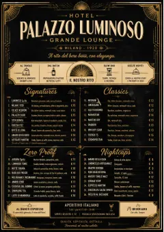 Art Deco Lounge menu template preview