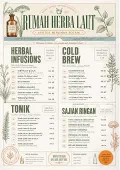 Botanical Apothecary menu template preview