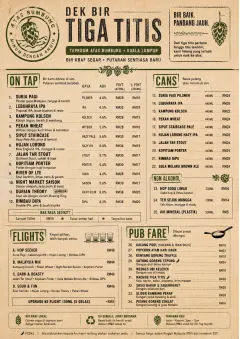 Craft Brewery Taproom menu template preview