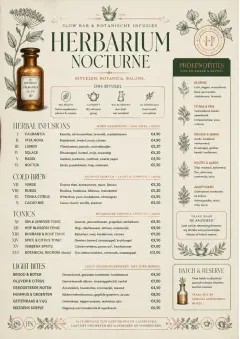Botanical Apothecary menu template preview