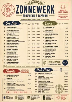 Craft Brewery Taproom menu template preview