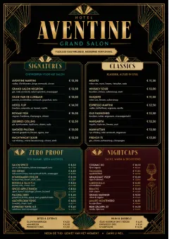 Art Deco Lounge menu template preview