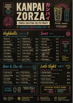 Izakaya Highball menu template preview