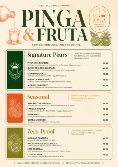 Boutique Pour Card menu template preview