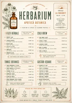 Botanical Apothecary menu template preview
