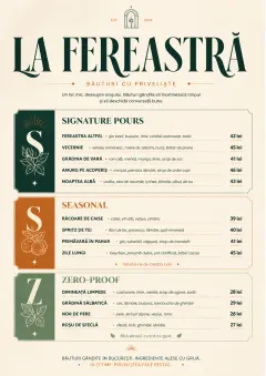 Boutique Pour Card menu template preview