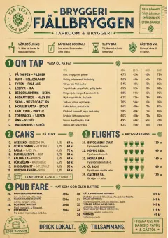 Craft Brewery Taproom menu template preview