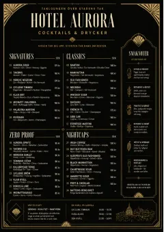 Art Deco Lounge menu template preview