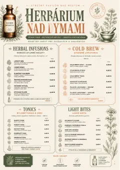 Botanical Apothecary menu template preview