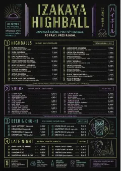 Izakaya Highball menu template preview