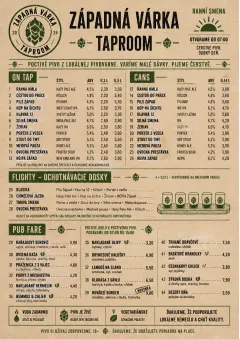 Craft Brewery Taproom menu template preview