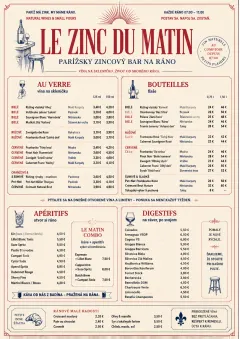 Parisian Zinc Wine Bar menu template preview