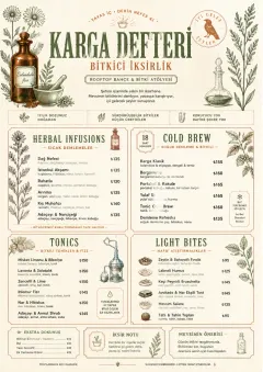 Botanical Apothecary menu template preview