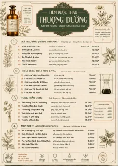 Botanical Apothecary menu template preview