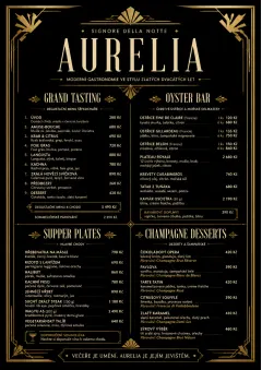 Art Deco Glamour menu template preview