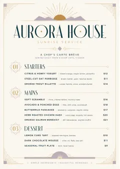 Chef Carte Brève menu template preview