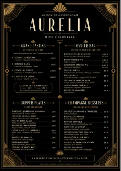 Art Deco Glamour menu template preview