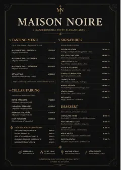 Matte Black Luxury menu template preview