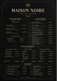 Matte Black Luxury menu template preview