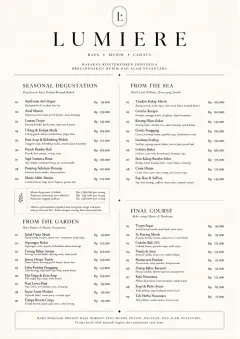 Michelin Elegant menu template preview
