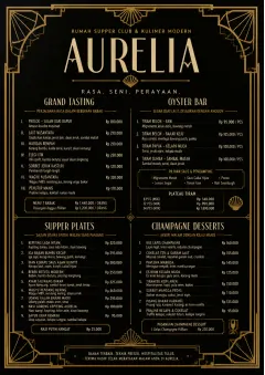 Art Deco Glamour menu template preview