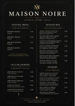 Matte Black Luxury menu template preview