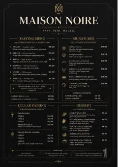 Matte Black Luxury menu template preview