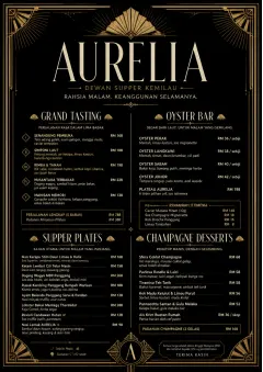 Art Deco Glamour menu template preview